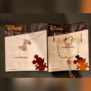 Disney I Love Mickey Necklace and Bracelet Set